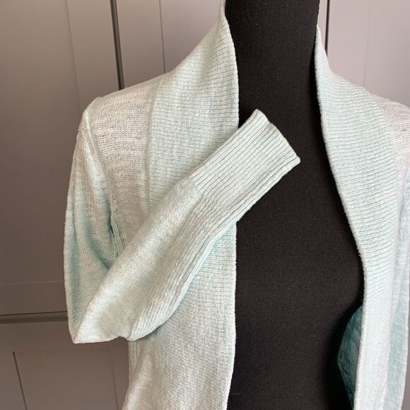 Lilly Pulitzer Amalie Longer Open Curved Hem Cardigan Sweater Sky Blue Sz Small - Picture 3 of 7